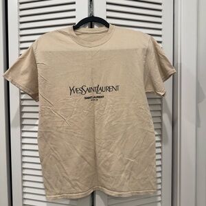 Yves Saint Laurent Tan Short Sleeve Tee